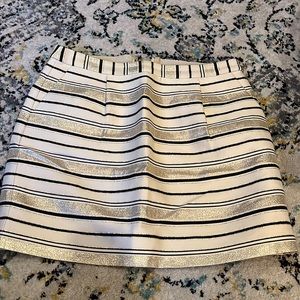jcrew size 4 gold and cream mini skirt